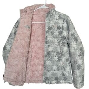 The North Face Sherpa Lined Puffer Jacket Girls Large 14/16 Reversible Coat